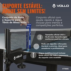 Kit de Rede e Suporte Profissional de Tênis de Mesa Ping Pong Vollo - Foto 7