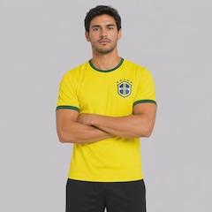 Camisa Brasil Canarinho Amarela FutFanatics Masculina - Foto 2