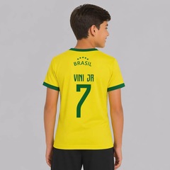 Camisa Brasil Canarinho Juvenil 7 Vini Jr FutFanatics Infantil - Foto 1