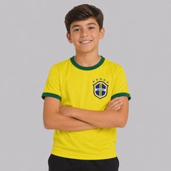 Camisa Brasil Canarinho Juvenil 7 Vini Jr FutFanatics Infantil - Foto 3