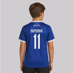 Camisa FutFanatics Brasil Canarinho 11 Raphinha Infantil - Foto 1