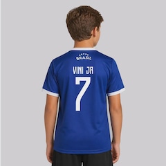 Camisa FutFanatics Brasil Canarinho 7 Vini Jr Infantil - Foto 1