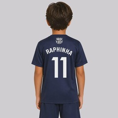 Camisa FutFanatics Barcelona Stamina 11 Raphinha Infantil - Foto 1