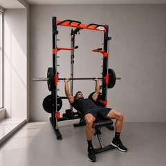Half Rack Smith Barra Guiada Yangfit com Polias e Landmine - Foto 8
