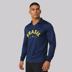 Camisa Brasil Seleça Manga Longa Masculina - Foto 2