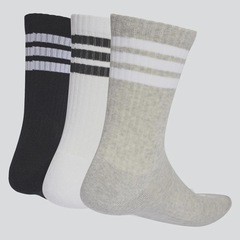 Kit Meia adidas 3 Stripes CRW - 3 Pares - Foto 2
