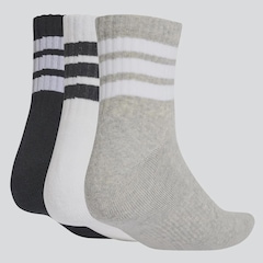 Kit Meia adidas 3 Stripes Mid - 3 Pares - Foto 2