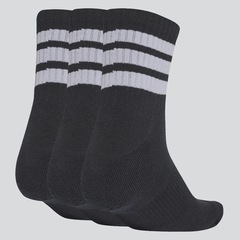 Kit Meia adidas 3 Stripes ESS Mid - 3 Pares - Unissex - Foto 2