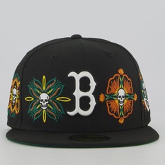 Boné New Era Boston Red Sox MLB 5950 Skull And Flowers - Foto 3
