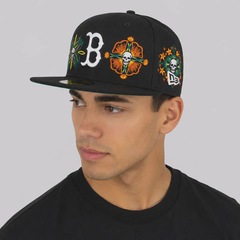 Boné New Era Boston Red Sox MLB 5950 Skull And Flowers - Foto 6