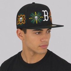 Boné New Era Boston Red Sox MLB 5950 Skull And Flowers - Foto 7