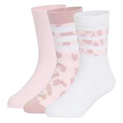 Kit Meias Estampadas adidas Youth Girls Leo com 3 Pares - Feminina - Foto 1
