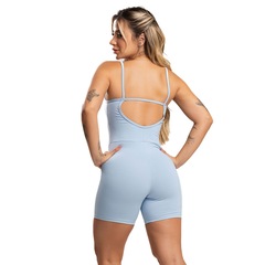 Macaquinho Fitness Mvb Modas Alcinha Costas Nua Poliamida - Feminino - Foto 3