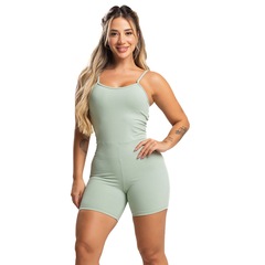 Macaquinho Fitness Mvb Modas Alcinha Costas Nua Poliamida - Feminino - Foto 1