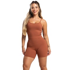 Macaquinho Fitness Mvb Modas Alcinha Costas Nua Poliamida - Feminino - Foto 1