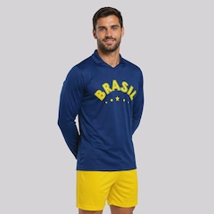 Camisa Brasil Seleça Manga Longa 8 B. Guimarães Masculina - Foto 3