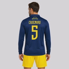 Camisa Brasil Seleça Manga Longa 5 Casemiro Masculina - Foto 1