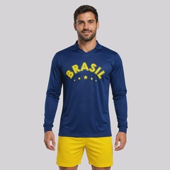 Camisa Brasil Seleça Manga Longa 11 Raphinha Masculina - Foto 2