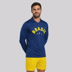Camisa Brasil Seleça Manga Longa 11 Raphinha Masculina - Foto 3