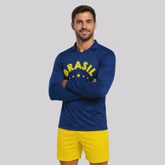 Camisa Brasil Seleça Manga Longa 11 Raphinha Masculina - Foto 4