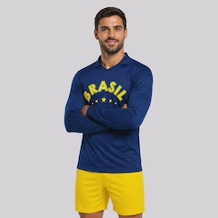 Camisa Brasil Seleça Manga Longa 7 Vini Jr Masculina - Foto 4