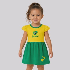 Vestido Brasil Torcida Infantil - Foto 1