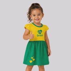Vestido Brasil Torcida Infantil - Foto 2