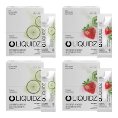 Kit 4 Caixas LIQUIDZ - Eletrólitos Zero Açúcares - Limonada | Morango - 56 sachês - Foto 1