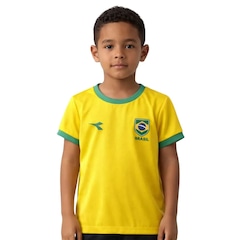 Camiseta do Brasil Diadora Campione Escudo -  Infantil - Foto 1