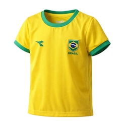 Camiseta do Brasil Diadora Campione Escudo -  Infantil - Foto 2