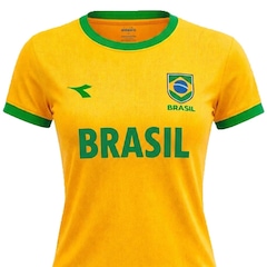 Camiseta do Brasil Diadora Campione - Feminina - Foto 3