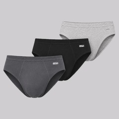 Kit Cueca Slip Lupo Algodão - Masculino - 3 Unidades - Foto 1