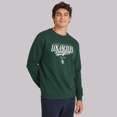 Blusão de Moletom New Era Los Angeles Dodgers MLB Script GRPHC Crew Masculino - Foto 2
