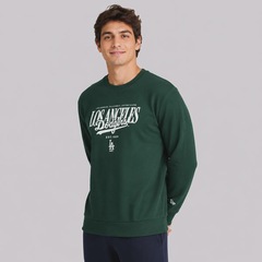 Blusão de Moletom New Era Los Angeles Dodgers MLB Script GRPHC Crew Masculino - Foto 3