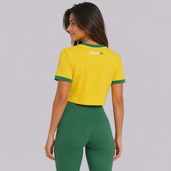 Blusa Cropped Flamengo Flor Feminina - Foto 4