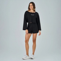 Shorts Alto Giro Moletom Detalhe Holográfico WT26 - Feminino - Foto 2
