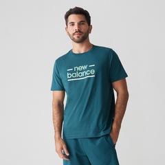 Camiseta New Balance Linear Lines Masculina - Foto 1