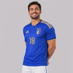Camisa Itália I 26/27 18 N. Barella Adidas Masculina - Foto 4
