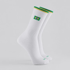 Meia Brasil Mini Logo Unissex - Foto 1