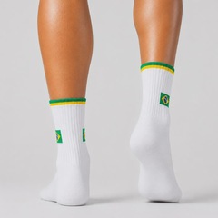 Meia Brasil Mini Logo Unissex - Foto 3