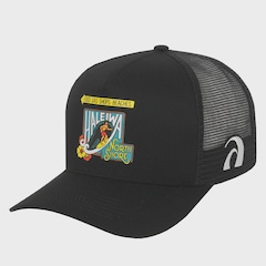Boné Unissex Surf Alive Haleiwa Trucker Black - Aba Curva - Foto 1