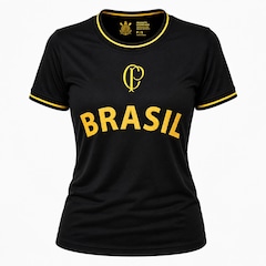 Camisa do Corinthians Especial Brasil Gold Coimbra - Feminina - Foto 1