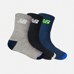 Meia Kit 3 Pares New Balance Cano Alto Infantil - Foto 1