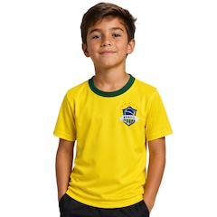 Camisa do Brasil Escudo Dry Amarelo Hyperbole - Infantil - Foto 2