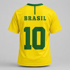 Camisa do Brasil Escudo Dry Amarelo Hyperbole - Infantil - Foto 4