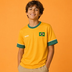 Camisa do Brasil Saga Dry Braziline - Infantil - Foto 2