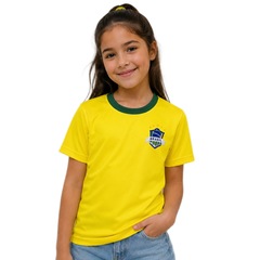 Camisa do Brasil Escudo Amarelo Hyperbole - Infantil - Foto 2