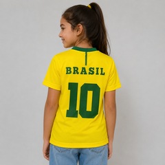 Camisa do Brasil Escudo Amarelo Hyperbole - Infantil - Foto 4