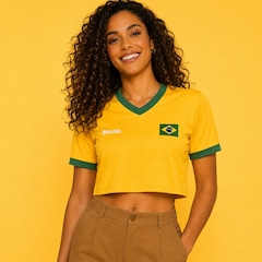 Camisa do Brasil Cropped Lotus Braziline - Feminino - Foto 2