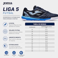 Chuteira Futsal Adulto Joma Liga 5 Original Reforçada - Foto 7